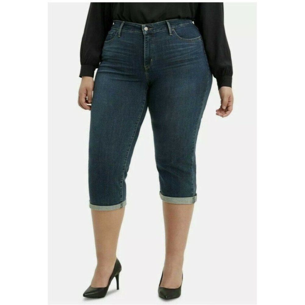 Levi's Women's Dark Blue Shaping Mid Rise Denim J